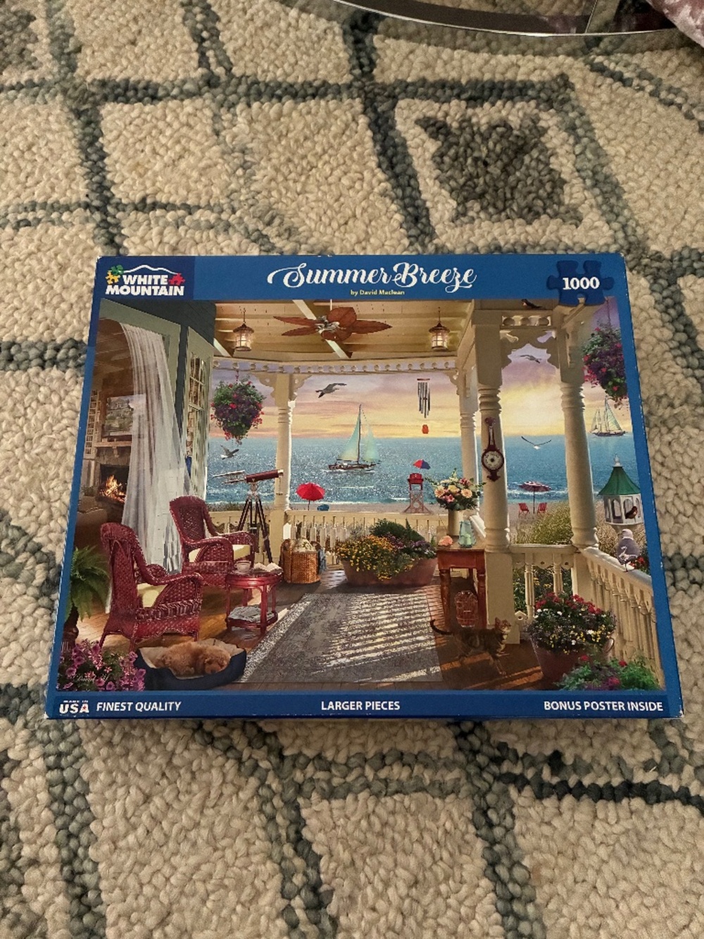 Used White Mountain Summer Breeze 1000 Piece Jigsaw Puzzle by David Maclean